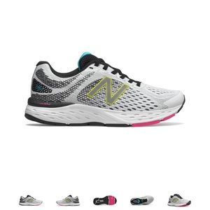 New Balance Women's 680v6 Shoes White with Black